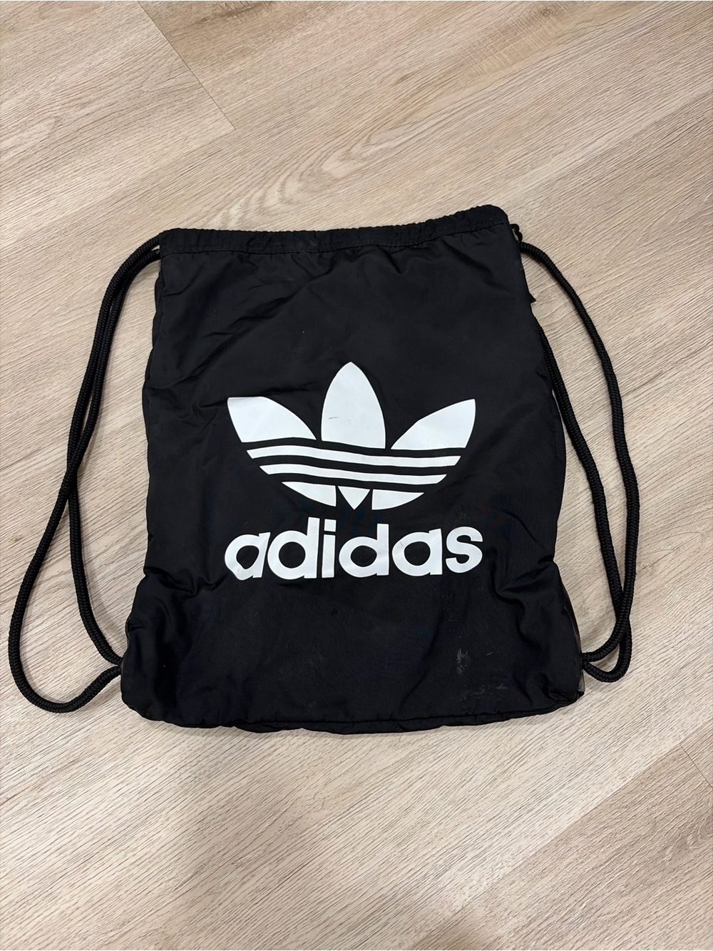 adidas Black Drawstring Trefoil Backpack
